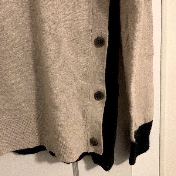 J Crew Black and Tan Color-block Wool-Blend Sweater with Elbow Pads - Picture 3 of 6